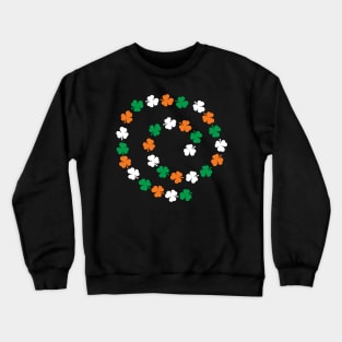 Shamrock in Green White Orange St Patricks Day Spiral Crewneck Sweatshirt